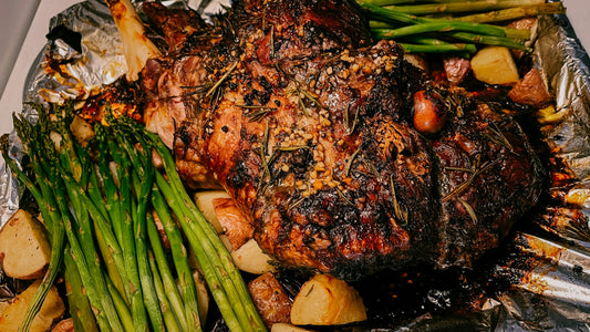 Blueberry & Herb-Crusted Lamb with Rosemary Sauce